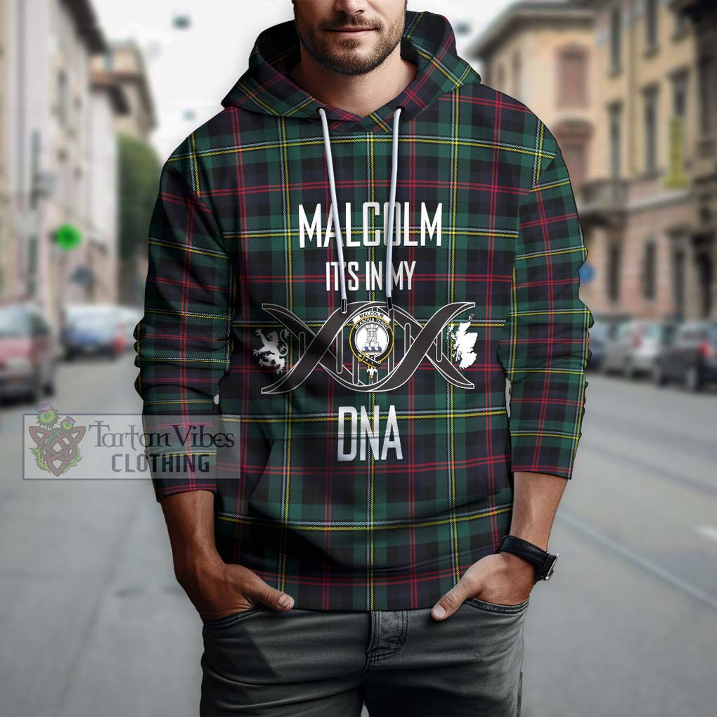 Malcolm Modern Tartan Hoodie with Family Crest DNA In Me Style Pullover Hoodie - Tartanvibesclothing Shop