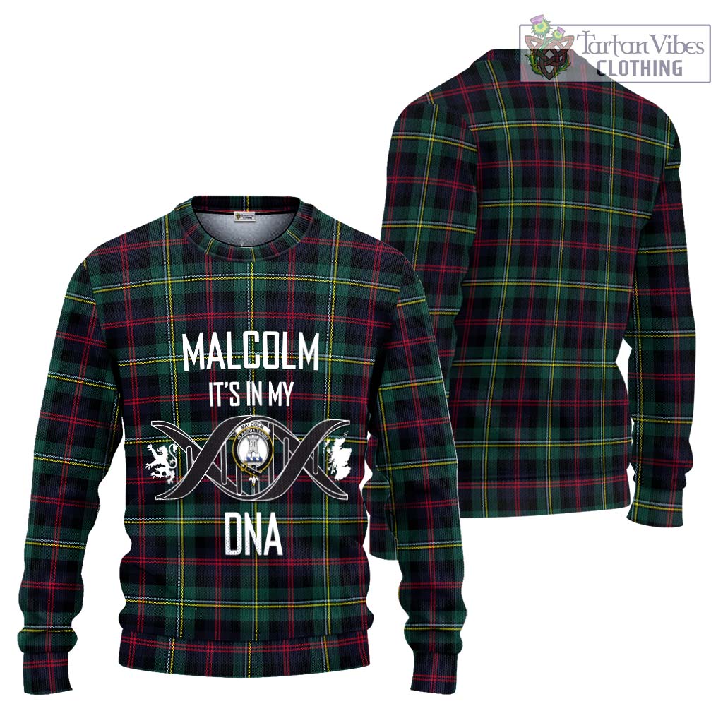 Tartan Vibes Clothing Malcolm Modern Tartan Knitted Sweater with Family Crest DNA In Me Style