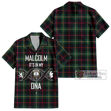 Malcolm Modern Tartan Short Sleeve Button Shirt with Family Crest DNA In Me Style