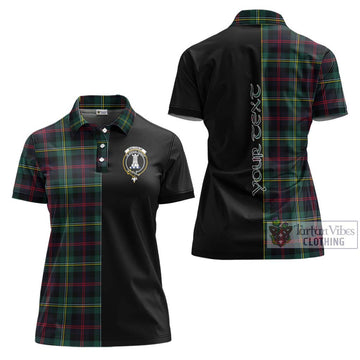 Malcolm Modern Tartan Women's Polo Shirt with Family Crest and Half Of Me Style