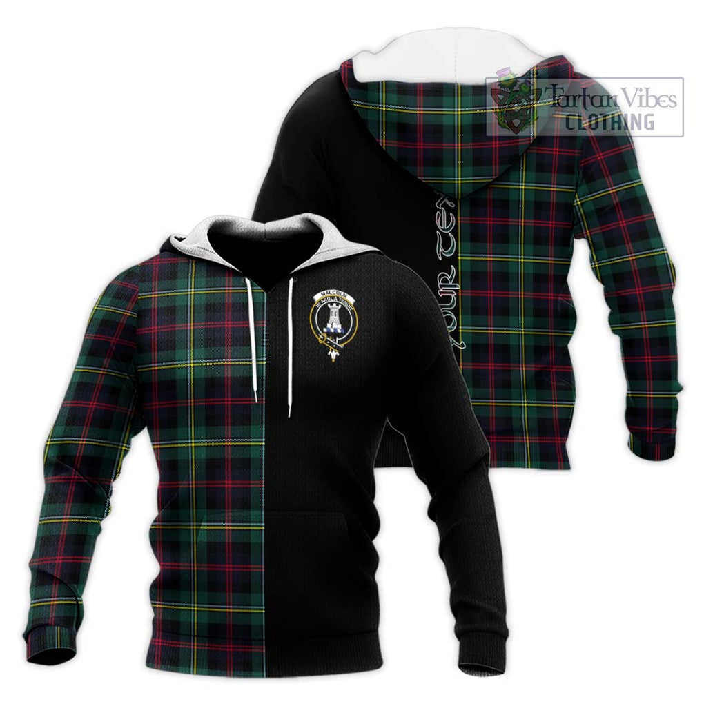 Malcolm Modern Tartan Knitted Hoodie with Family Crest and Half Of Me Style Unisex Knitted Pullover Hoodie - Tartanvibesclothing Shop