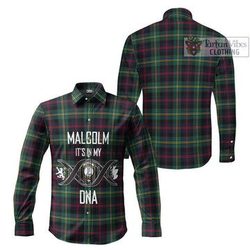 Malcolm Modern Tartan Long Sleeve Button Shirt with Family Crest DNA In Me Style