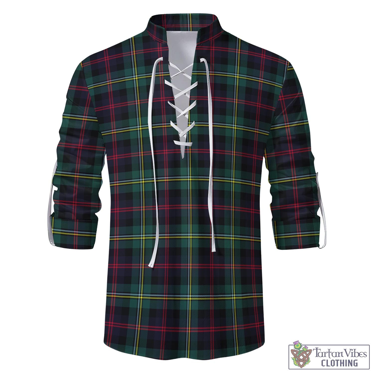 Tartan Vibes Clothing Malcolm Modern Tartan Men's Scottish Traditional Jacobite Ghillie Kilt Shirt