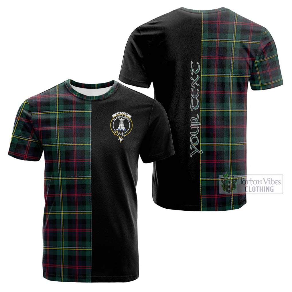 Tartan Vibes Clothing Malcolm Modern Tartan Cotton T-shirt with Family Crest and Half Of Me Style