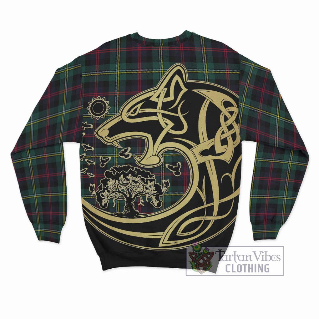 Malcolm Modern Tartan Sweatshirt with Family Crest Celtic Wolf Style - Tartan Vibes Clothing