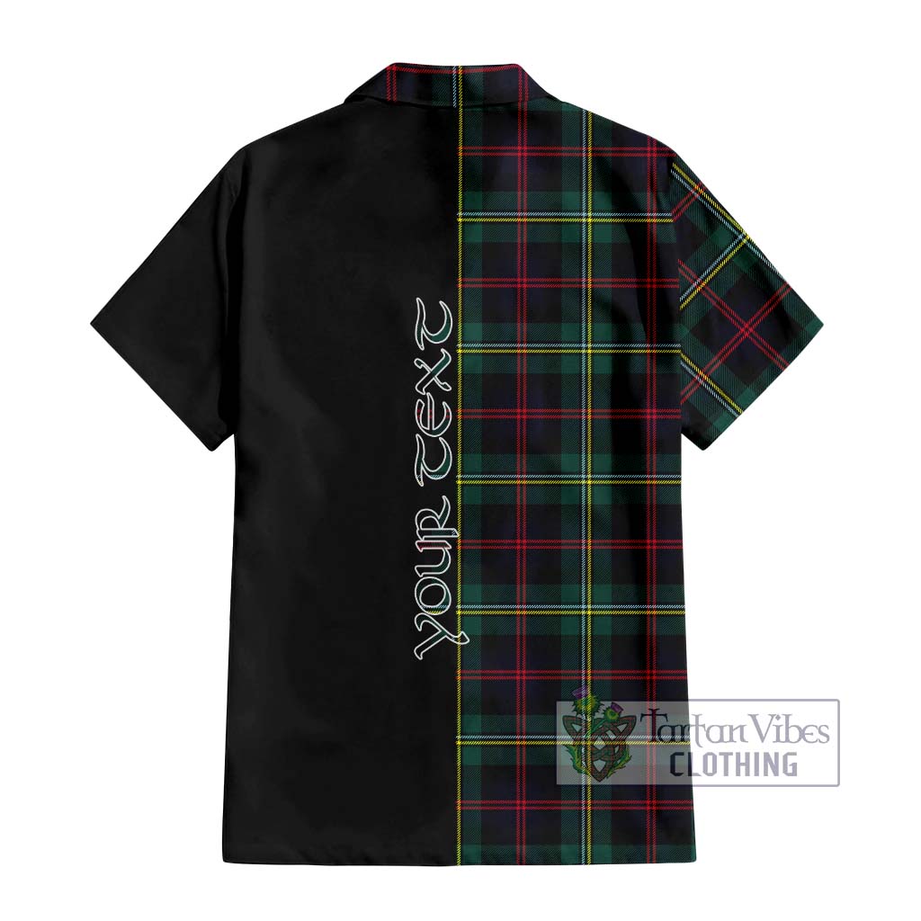 Malcolm Modern Tartan Short Sleeve Button Shirt with Family Crest and Half Of Me Style - Tartanvibesclothing Shop