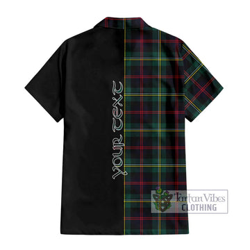 Malcolm Modern Tartan Short Sleeve Button Shirt with Family Crest and Half Of Me Style