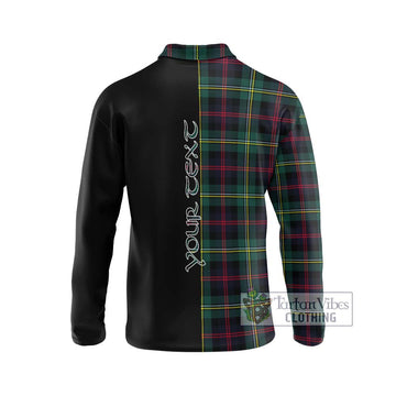 Malcolm Modern Tartan Long Sleeve Polo Shirt with Family Crest and Half Of Me Style