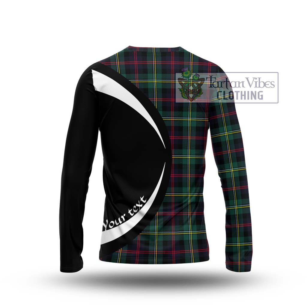 Malcolm Modern Tartan Long Sleeve T-Shirt with Family Crest Circle Style - Tartan Vibes Clothing