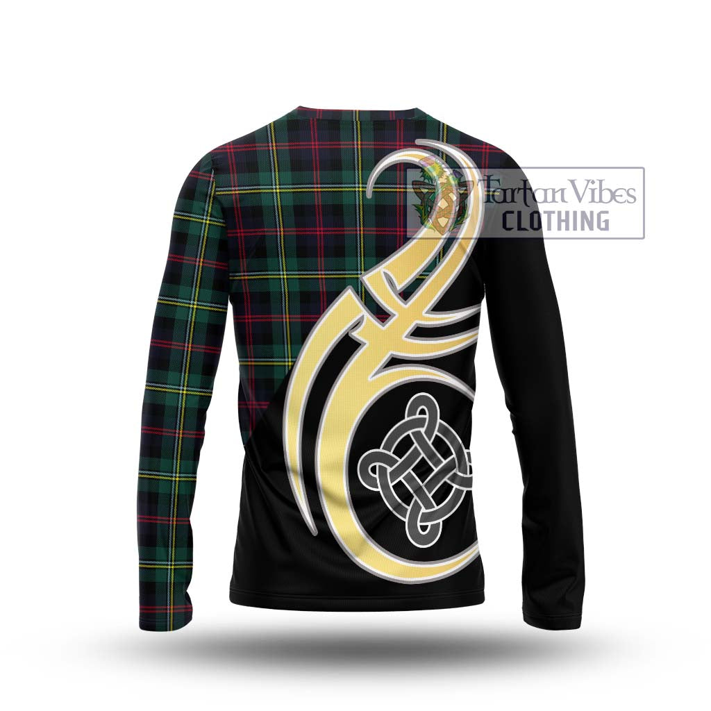 Malcolm Modern Tartan Long Sleeve T-Shirt with Family Crest and Celtic Symbol Style - Tartan Vibes Clothing