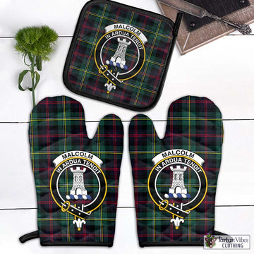 Malcolm Modern Tartan Combo Oven Mitt & Pot-Holder with Family Crest