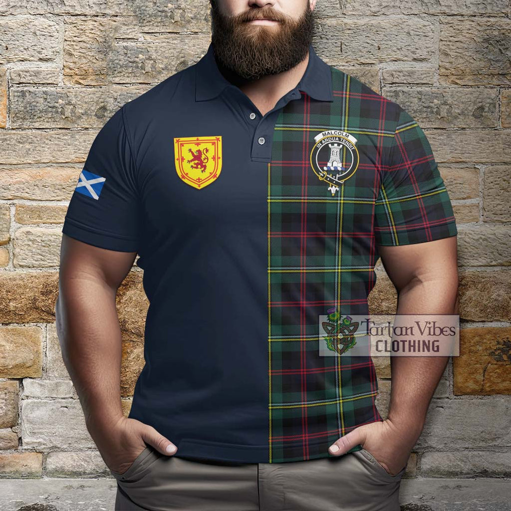 Tartan Vibes Clothing Malcolm Modern Tartan Polo Shirt with Scottish Lion Royal Arm Half Style