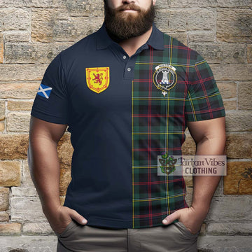 Malcolm Modern Tartan Polo Shirt Alba with Scottish Lion Royal Arm Half Style