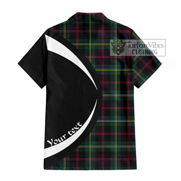 Malcolm Modern Tartan Short Sleeve Button Up with Family Crest Circle Style