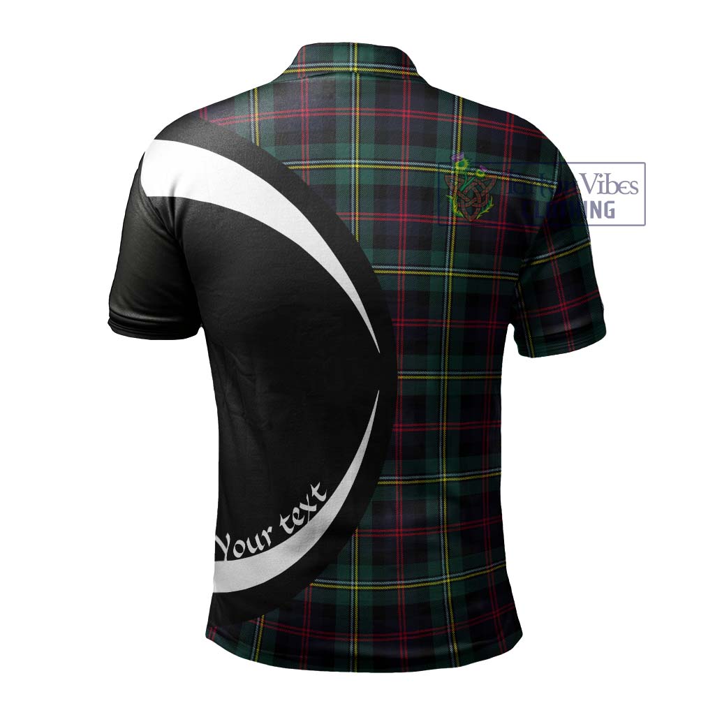 Tartan Vibes Clothing Malcolm Modern Tartan Men's Polo Shirt with Family Crest Circle Style