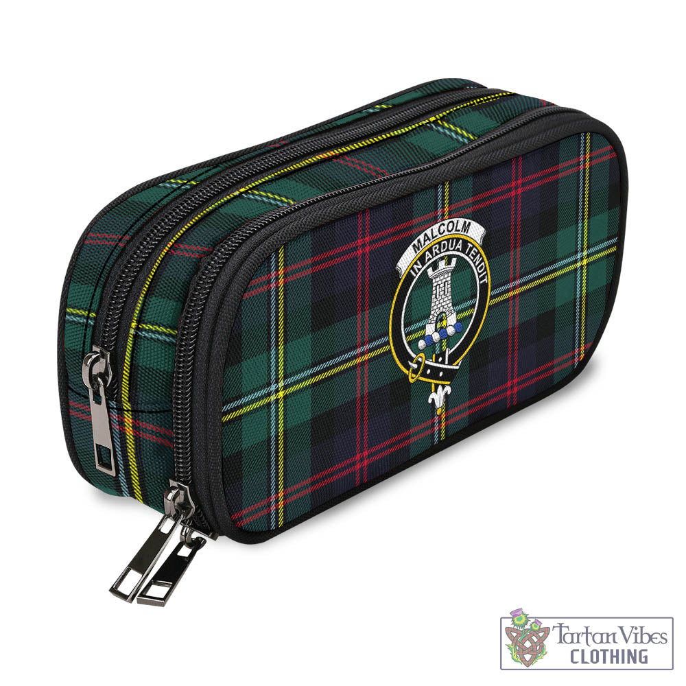 Tartan Vibes Clothing Malcolm Modern Tartan Pen and Pencil Case with Family Crest
