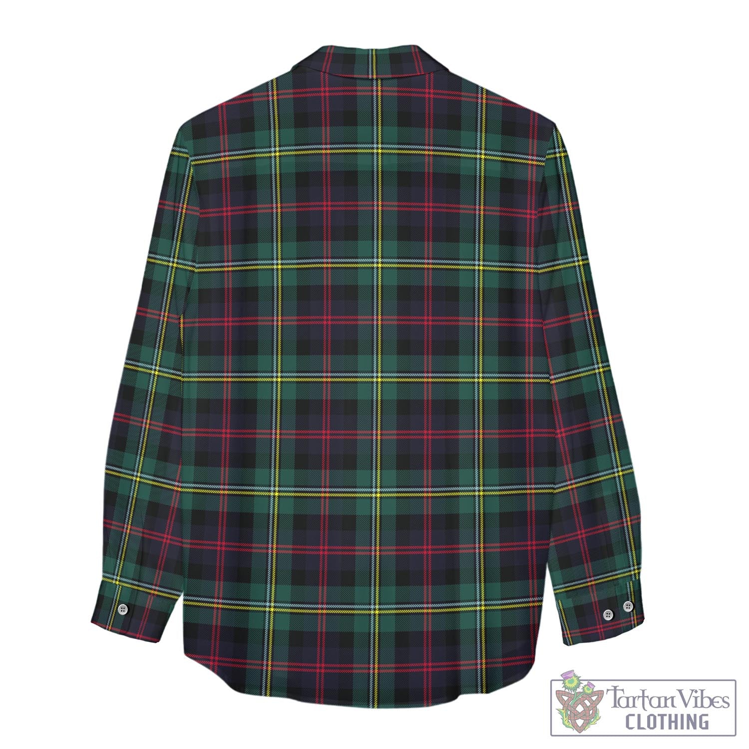 Tartan Vibes Clothing Malcolm Modern Tartan Womens Casual Shirt with Family Crest