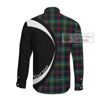 Malcolm Modern Tartan Long Sleeve Button Up with Family Crest Circle Style