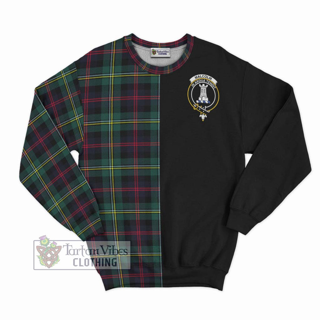 Malcolm Modern Tartan Sweatshirt with Family Crest and Half Of Me Style - Tartanvibesclothing Shop