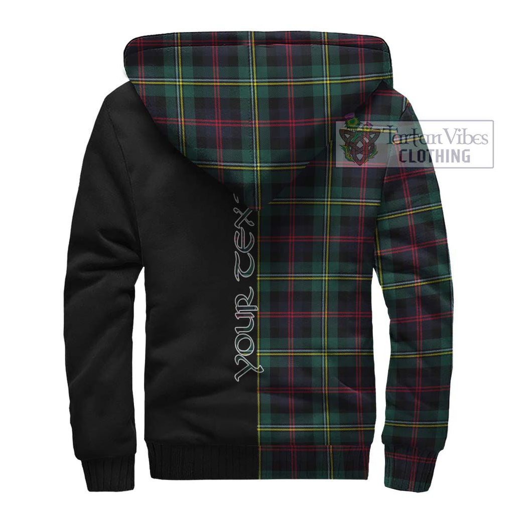 Malcolm Modern Tartan Sherpa Hoodie with Family Crest and Half Of Me Style - Tartanvibesclothing Shop