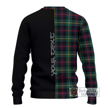 Malcolm Modern Tartan Ugly Sweater with Family Crest and Half Of Me Style