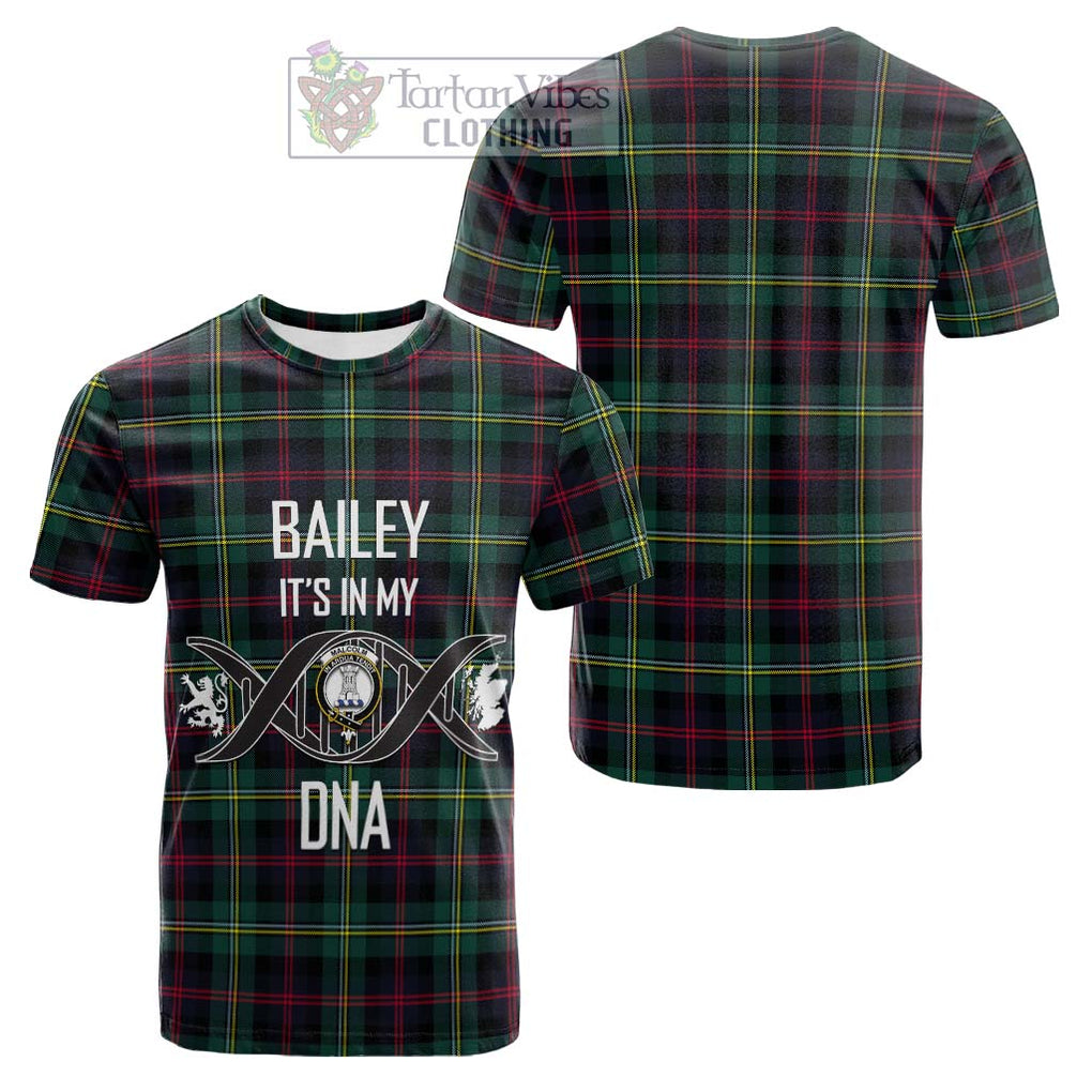 Tartan Vibes Clothing Malcolm Modern Tartan Cotton T-shirt with Family Crest DNA In Me Style