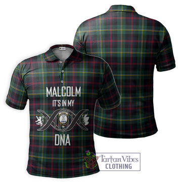 Malcolm Modern Tartan Polo Shirt with Family Crest DNA In Me Style