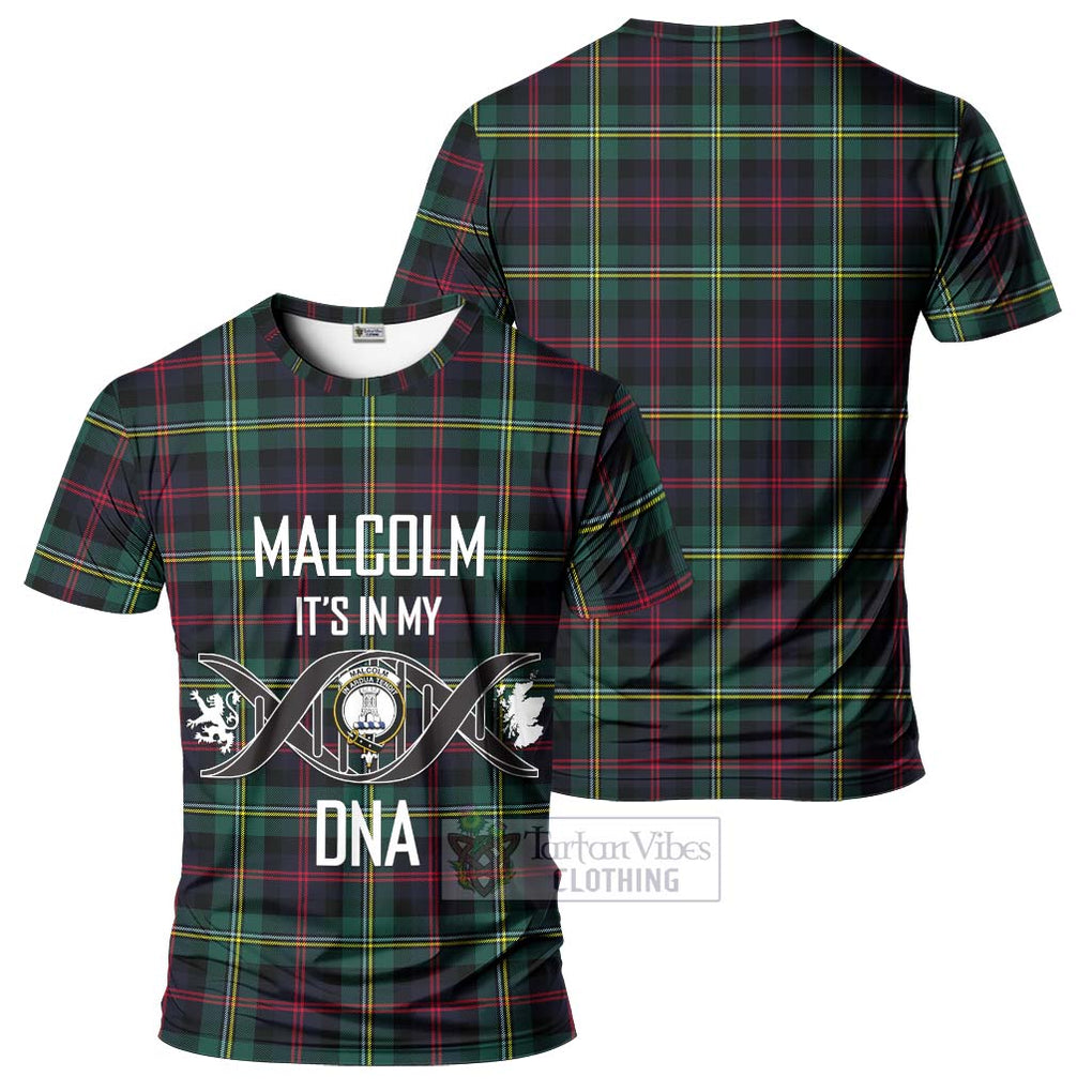 Malcolm Modern Tartan T-Shirt with Family Crest DNA In Me Style - Tartan Vibes Clothing