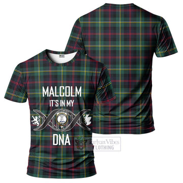 Malcolm Modern Tartan T-Shirt with Family Crest DNA In Me Style