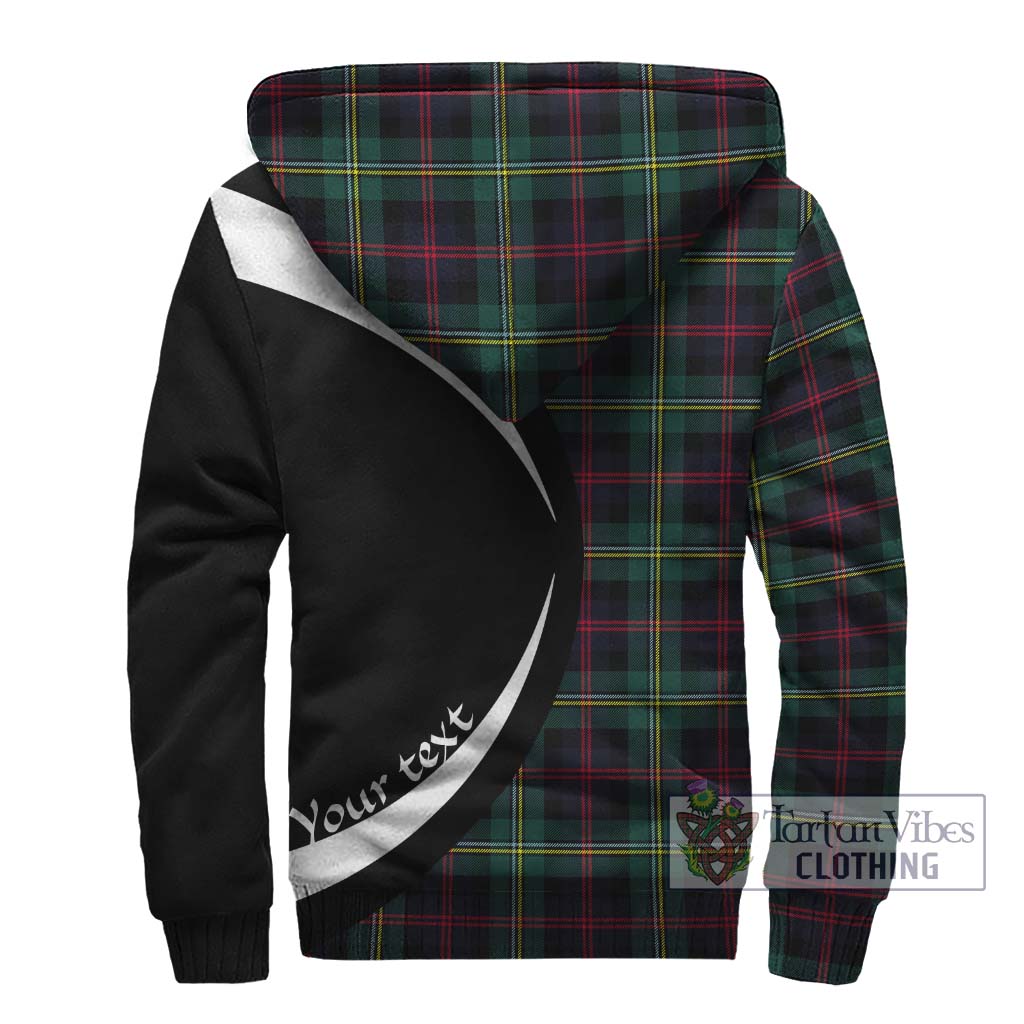 Malcolm Modern Tartan Sherpa Hoodie with Family Crest Circle Style - Tartan Vibes Clothing