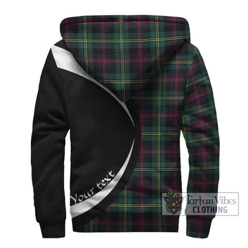 Malcolm Modern Tartan Sherpa Hoodie with Family Crest Circle Style