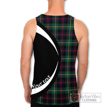 Malcolm Modern Tartan Men's Tank Top with Family Crest Circle Style