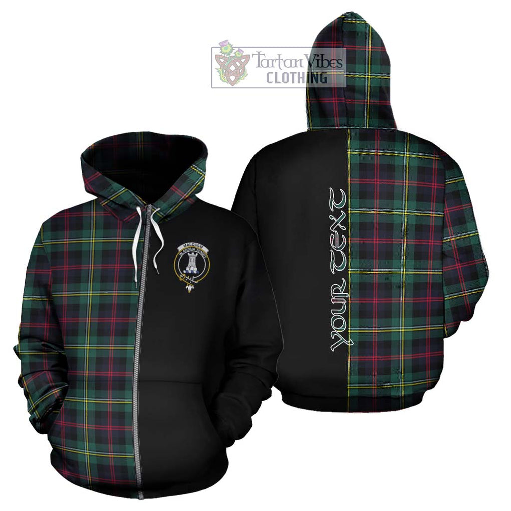 Malcolm Modern Tartan Hoodie with Family Crest and Half Of Me Style - Tartanvibesclothing Shop