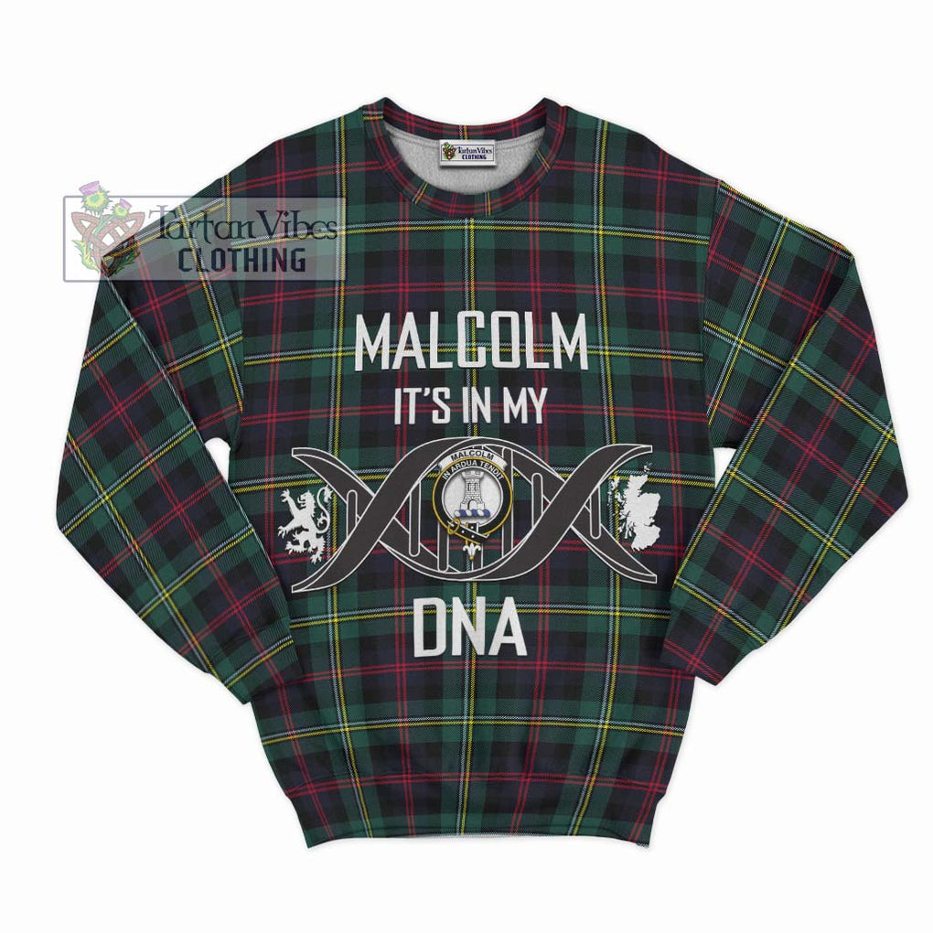 Malcolm Modern Tartan Sweatshirt with Family Crest DNA In Me Style - Tartanvibesclothing Shop