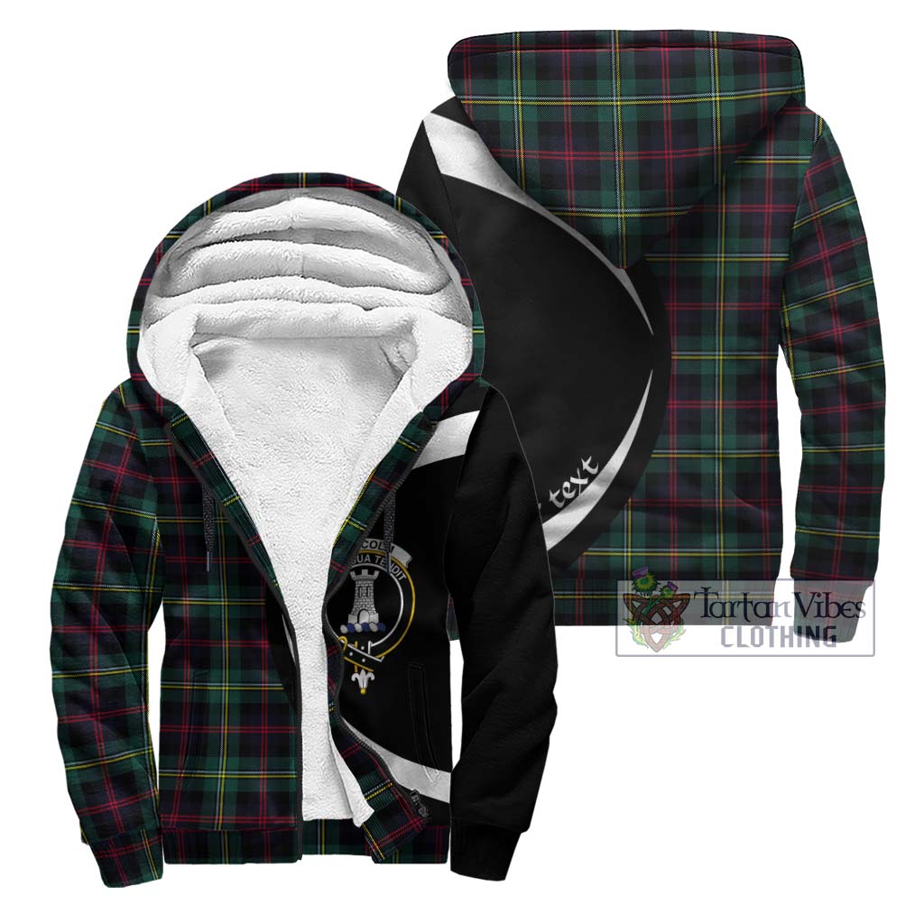 Malcolm Modern Tartan Sherpa Hoodie with Family Crest Circle Style Unisex - Tartan Vibes Clothing