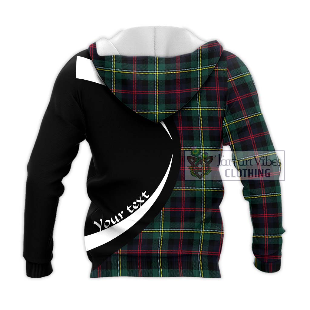 Malcolm Modern Tartan Knitted Hoodie with Family Crest Circle Style - Tartan Vibes Clothing