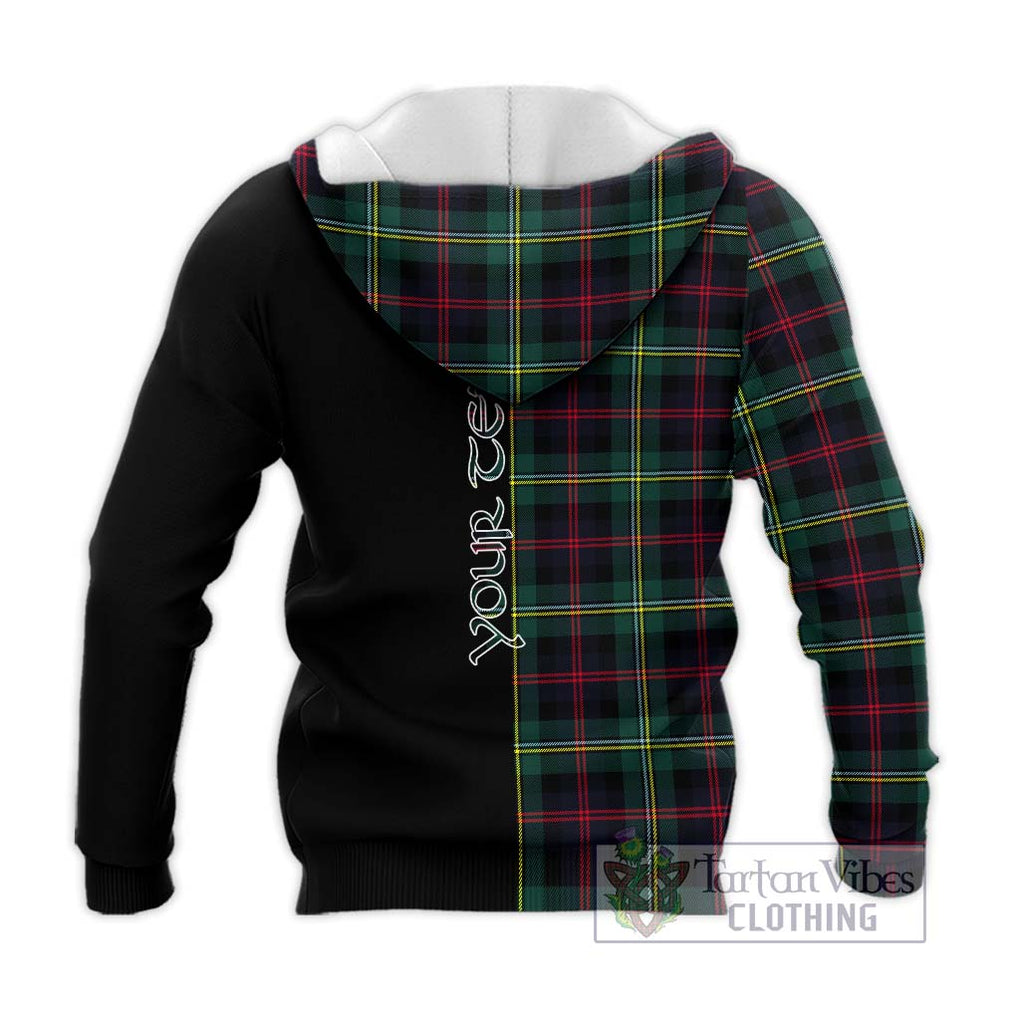 Malcolm Modern Tartan Knitted Hoodie with Family Crest and Half Of Me Style - Tartanvibesclothing Shop