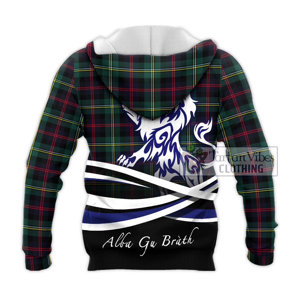 Tartan Vibes Clothing Malcolm Modern Tartan Knitted Hoodie with Alba Gu Brath Regal Lion Emblem