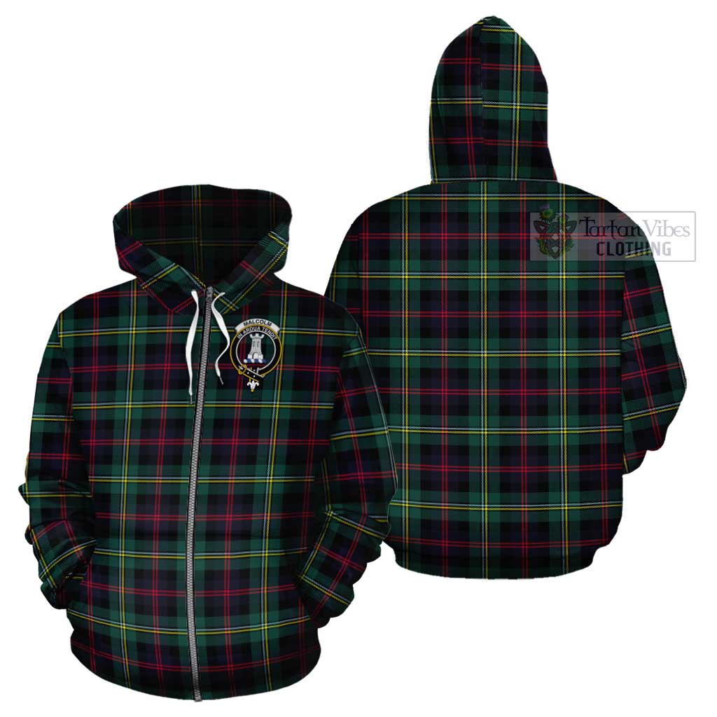 Tartan Vibes Clothing Malcolm Modern Tartan Cotton Hoodie with Family Crest