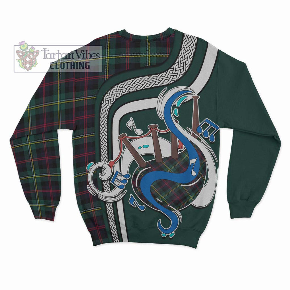 Tartan Vibes Clothing Malcolm Modern Tartan Sweatshirt with Epic Bagpipe Style