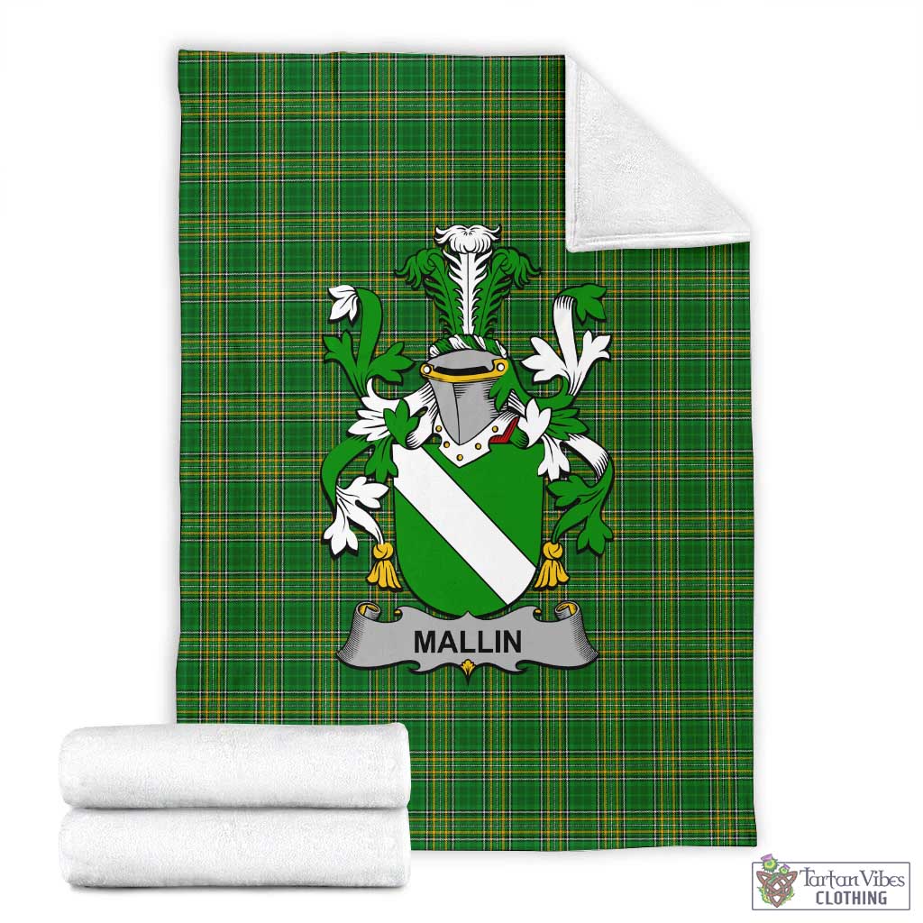 Mallin Irish Clan Tartan Blanket with Coat of Arms X-Large 59 x 79 inches 150 x 200 cm - Tartan Vibes Clothing