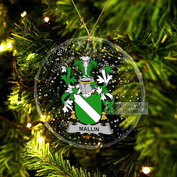 Mallin Irish Clan Christmas Glass Ornament with Coat of Arms