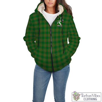 Mallin Irish Clan Tartan Sherpa Hoodie with Coat of Arms - Tartan Vibes Clothing