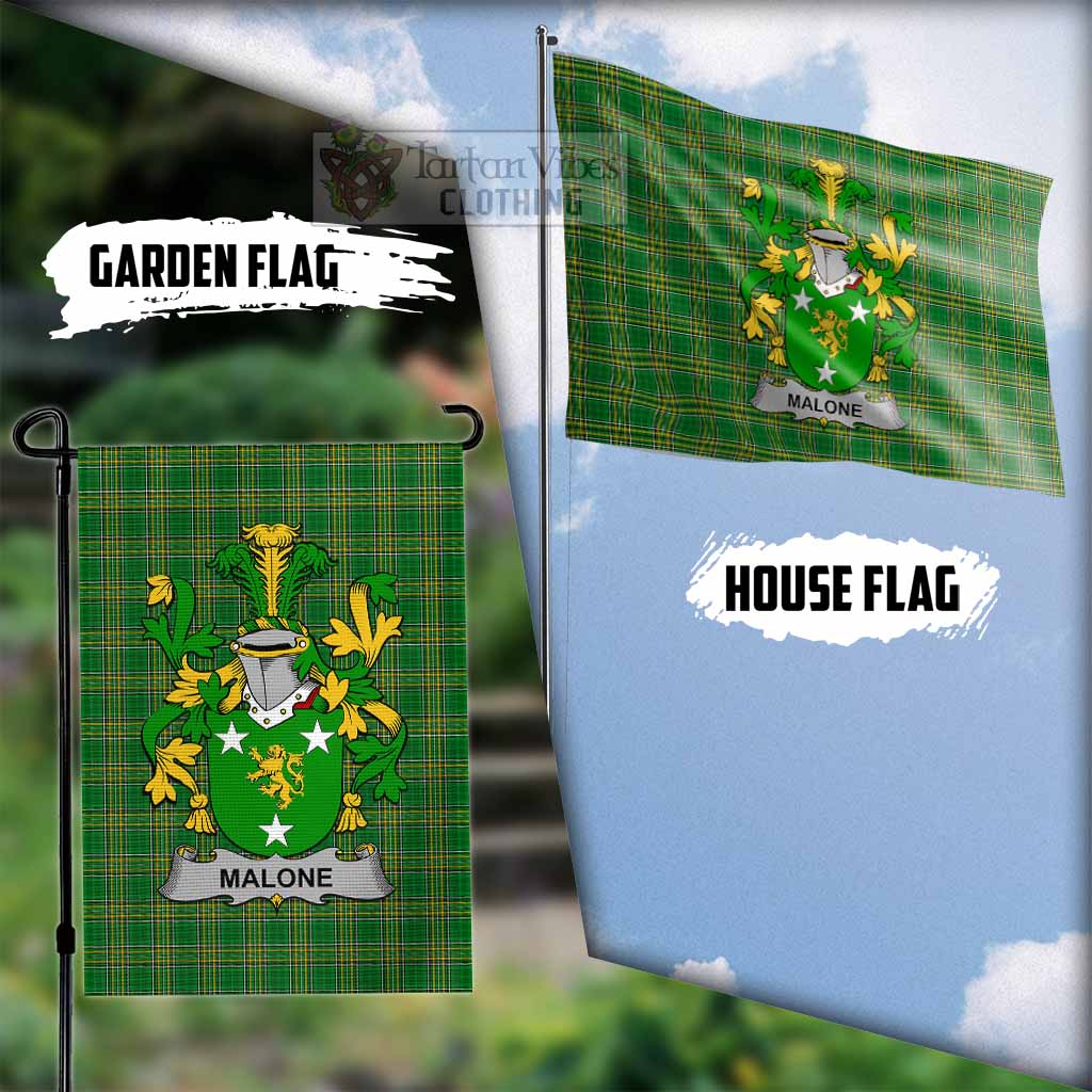 Tartan Vibes Clothing Malone Irish Clan Flag with Coat of Arms