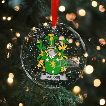 Malone Irish Clan Christmas Glass Ornament with Coat of Arms