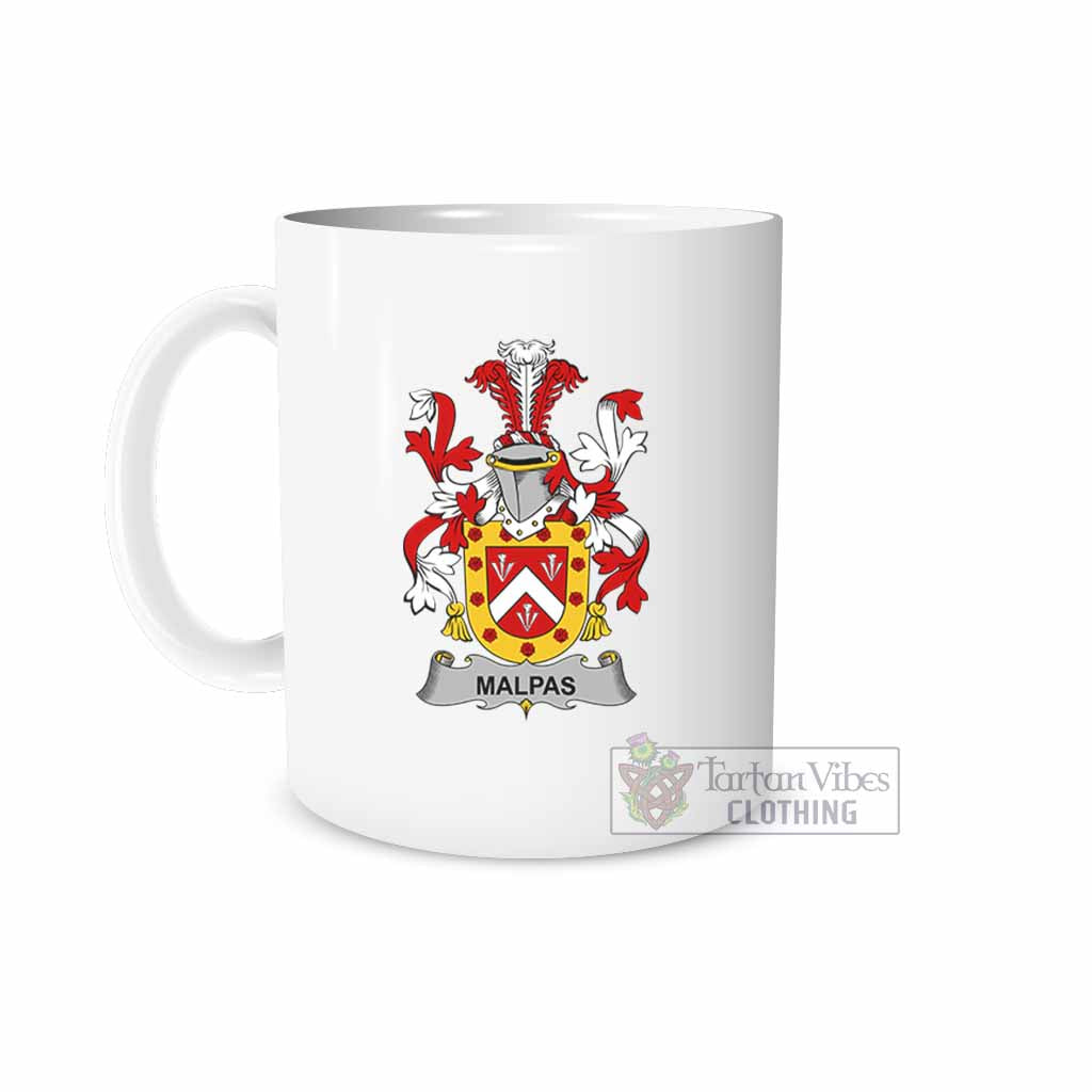 Malpas Irish Clan Coat of Arms Ceramic Mug White - 2D-tartanvibesclothing