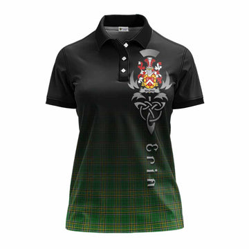 Malpas Irish Clan Women's Polo Shirt with Coat of Arms Erin Go Bragh Celtic Inspired Women - Tartan Vibes Clothing