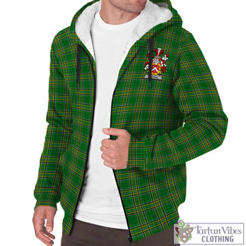 Malpas Irish Clan Tartan Sherpa Hoodie with Coat of Arms