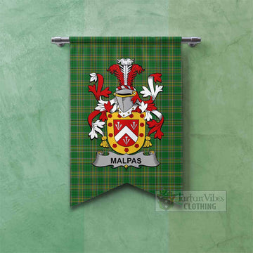 Malpas Irish Clan Tartan Gonfalon, Tartan Banner with Coat of Arms Fishtail - Tartan Vibes Clothing