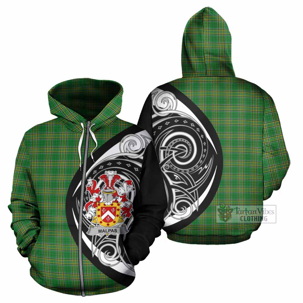 Malpas Irish Clan Hoodie Celtic Circle Style Zip Hoodie - Tartan Vibes Clothing